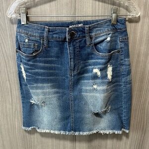 Mossimo Supply Co. Blue Distressed Mini Skirt